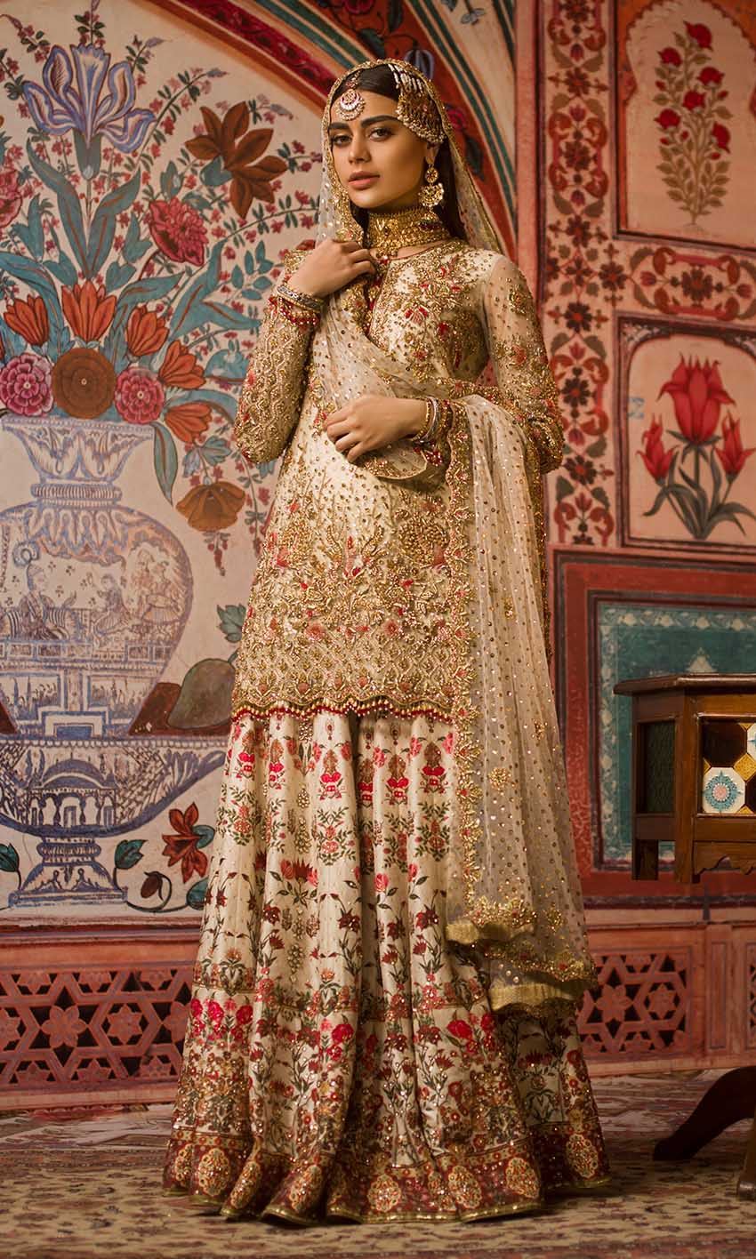 Ivory Color Wedding Sharara in USA and Australia