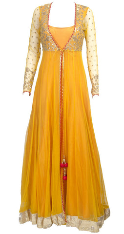 Sheer Jacket Long anarkali