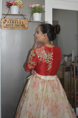 Alluring Partywear Silk Organza Floral Lehenga Set