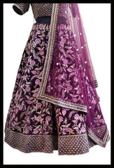 Sizzling Purple Color Silk Velvet Designer Lehenga Choli