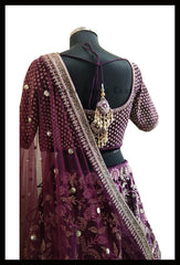 Sizzling Purple Color Silk Velvet Designer Lehenga Choli