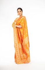 Sophisticated Mustard Yellow Handloom Pure Silk Saree