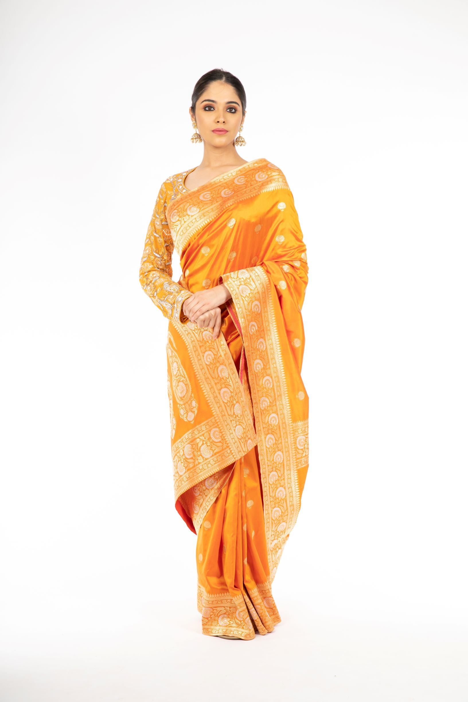 Sophisticated Mustard Yellow Handloom Pure Silk Saree