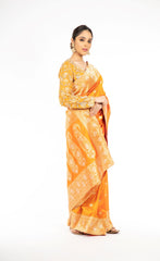 Sophisticated Mustard Yellow Handloom Pure Silk Saree