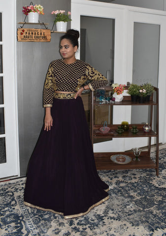 Violet Color Georgette Lehenga Set