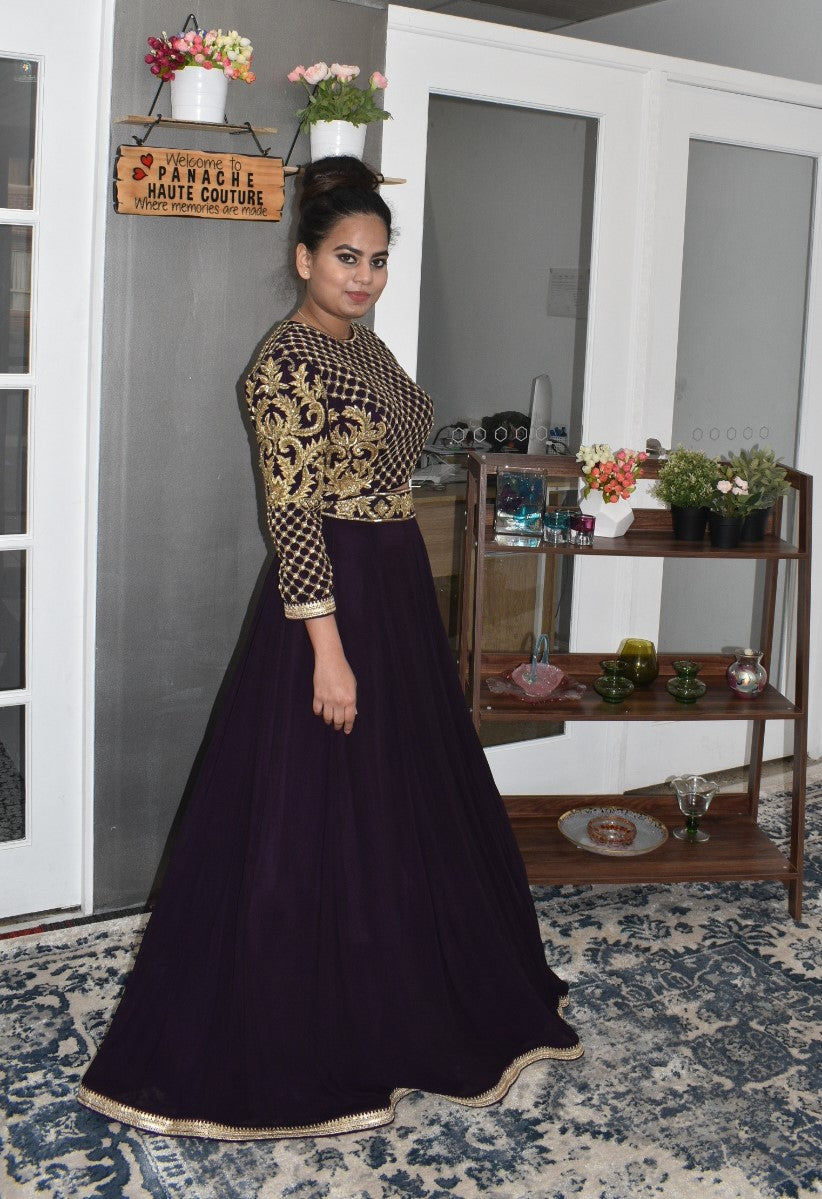 Violet Color Georgette Lehenga Set