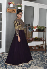 Violet Color Georgette Lehenga Set
