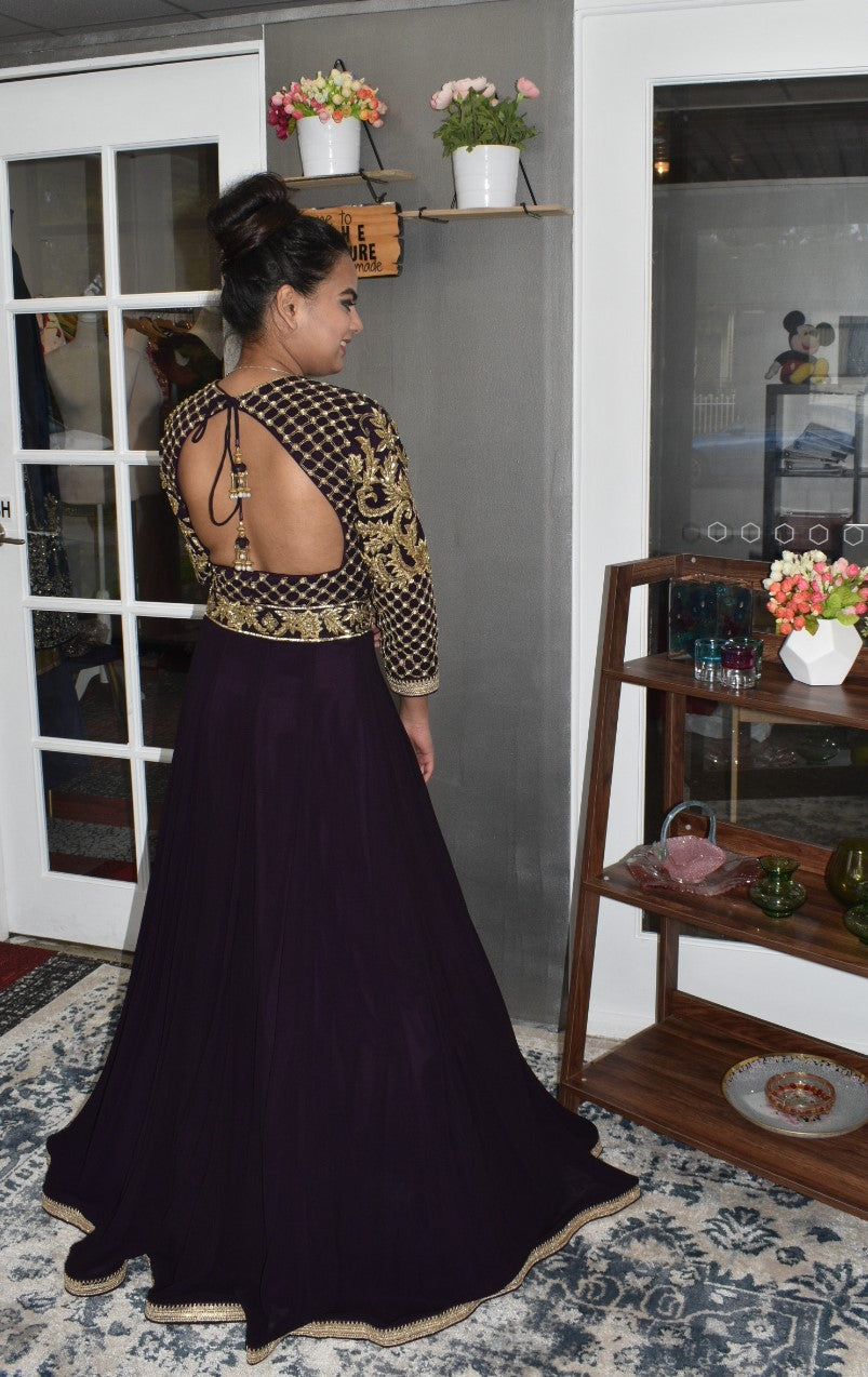Violet Color Georgette Lehenga Set