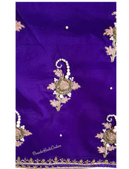 Violet Colour Velvet Shawl Dupatta