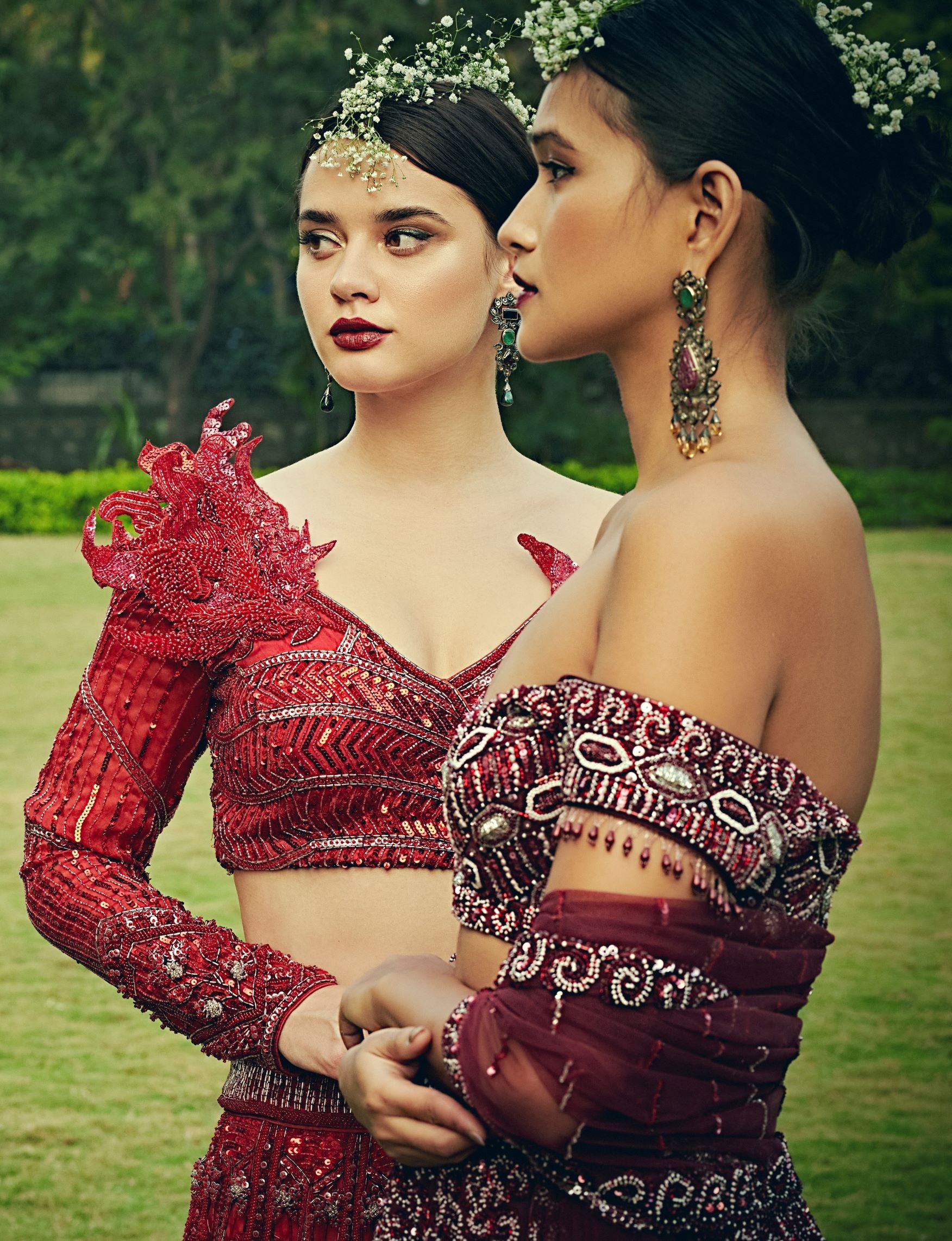 Urban Red Colour Wedding Lehenga