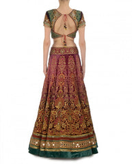 Maroon shaded bridal lehenga choli