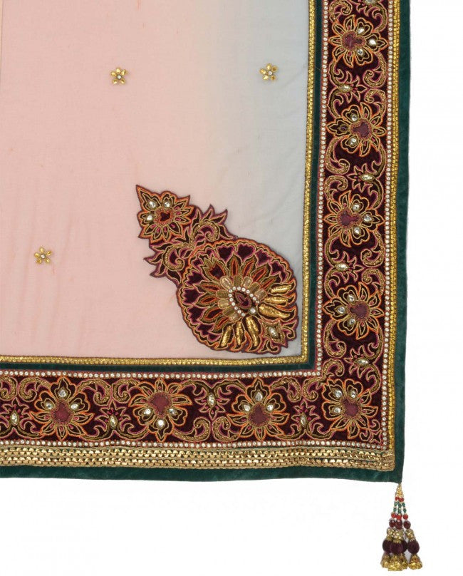 Maroon shaded bridal lehenga choli
