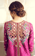 Wine Color Jacket Suit with Pakistani Pant