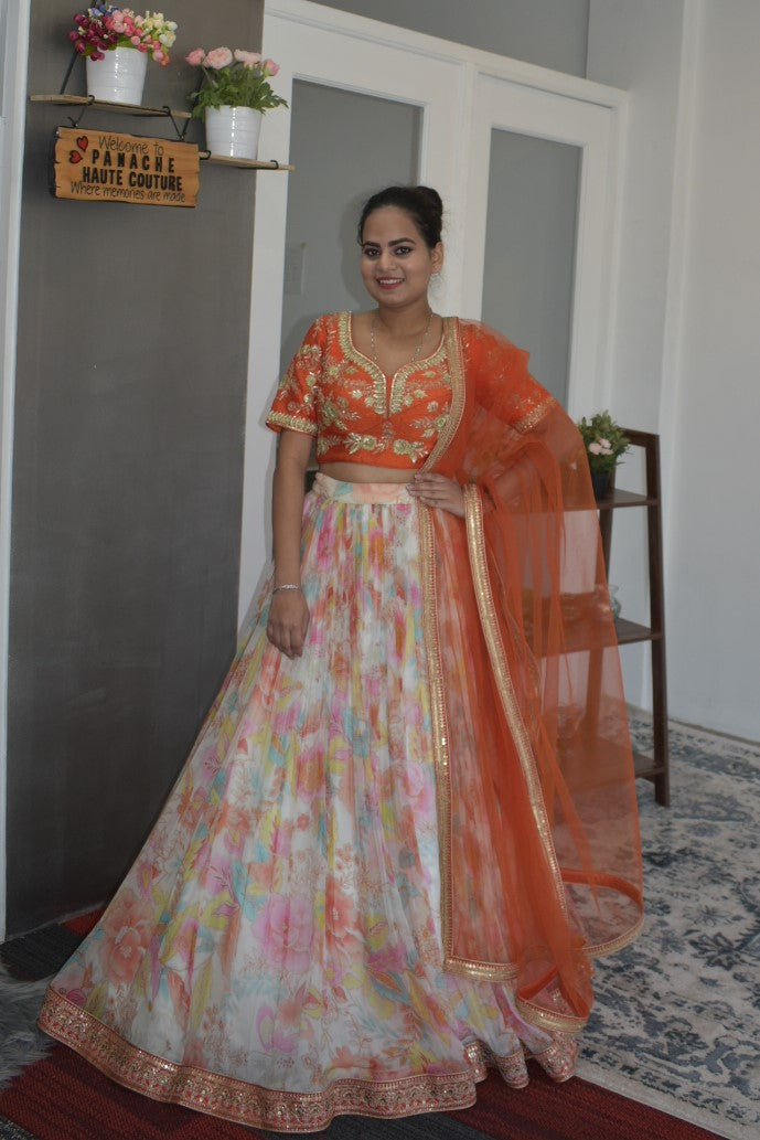Adorning Partywear Designer Floral Lehenga Choli