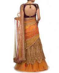 Yellow Bridal lehenga Saree Replica from Tarun Tahiliani Collection