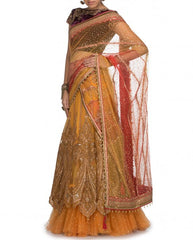 Yellow Bridal lehenga Saree Replica from Tarun Tahiliani Collection