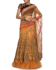 Yellow Bridal lehenga Saree Replica from Tarun Tahiliani Collection