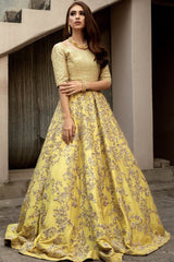 Yellow Color Wedding/Haldi Lehenga