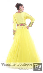 Citrus Yellow Jacket Lehenga