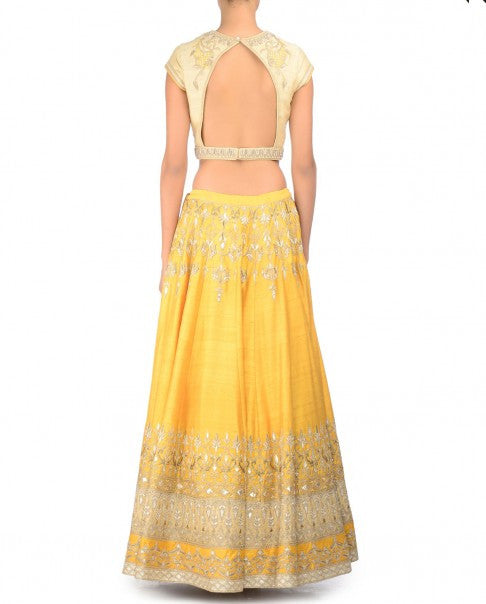 Yellow Gotta Patti Lehenga Set