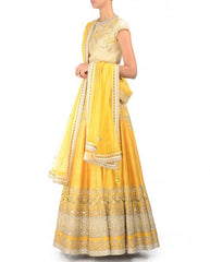 Yellow Gotta Patti Lehenga Set