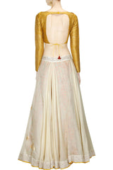 Yellow and Beige Lehenga Choli