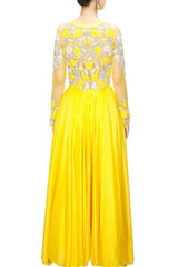 Yellow colour floor length