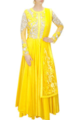 Yellow colour floor length