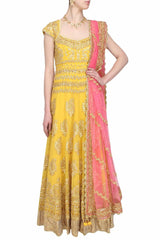 Yellow Gotta Patti Anarkali