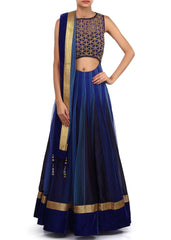 Blue shaded lehenga choli