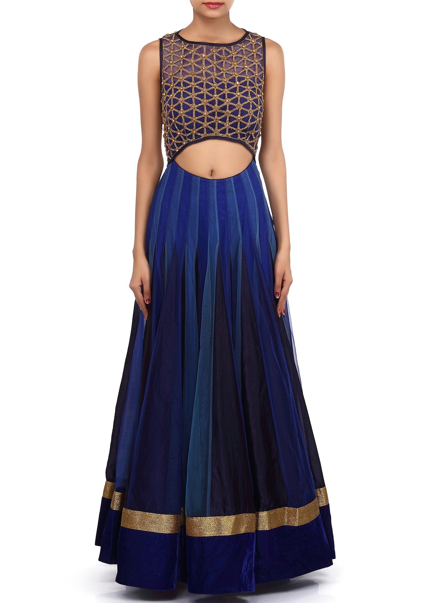 Blue shaded lehenga choli