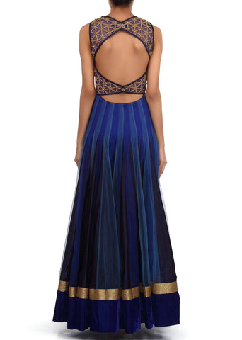 Blue shaded lehenga choli