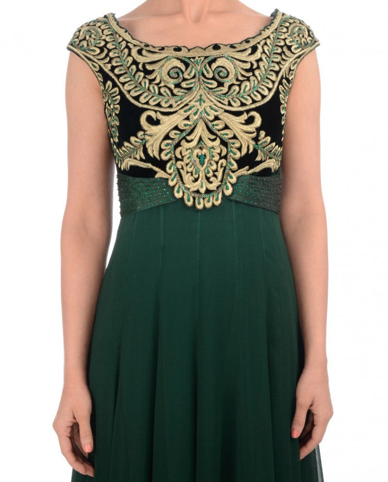 green color anarkali suit