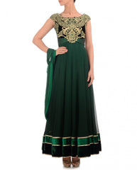 Green color anarkali suit