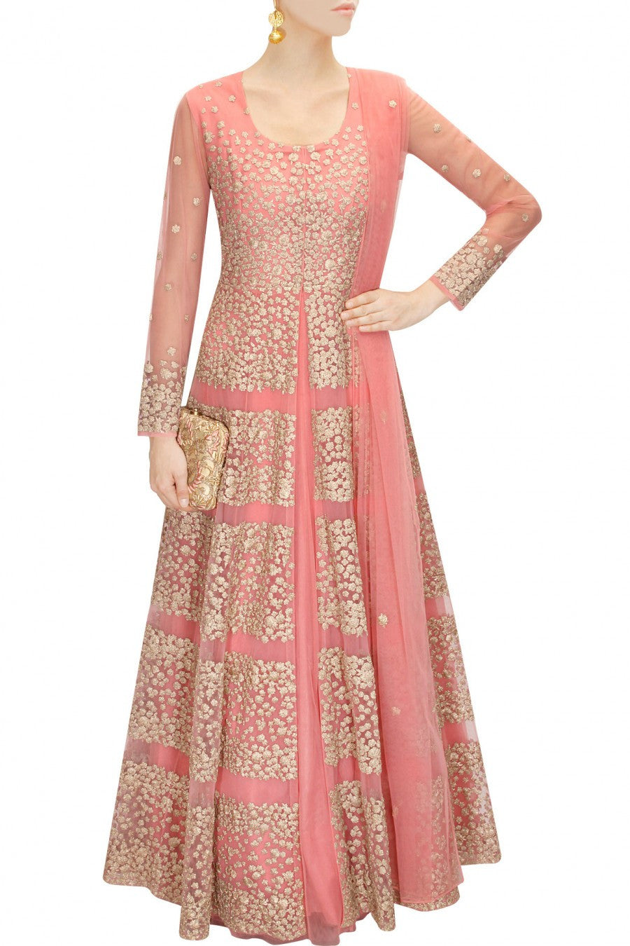 Aneesh Aggarwal coral pink lehenga