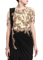 Black color saree gown