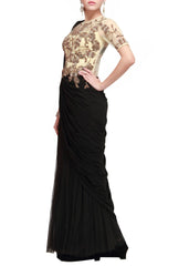 Black color saree gown
