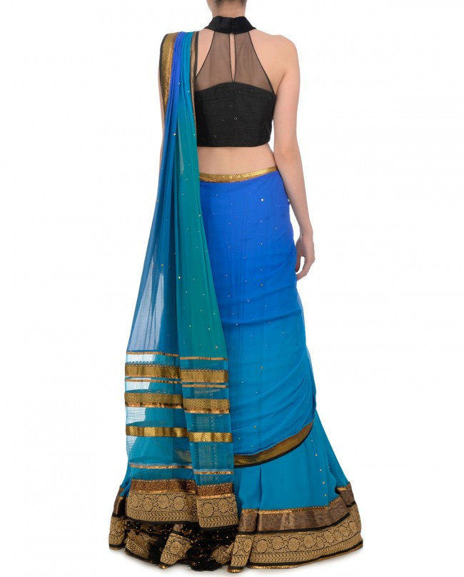 Blue and Black party wear chaniya choli