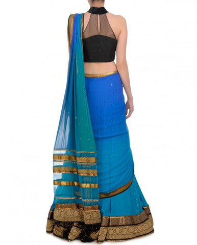 Blue and Black party wear chaniya choli