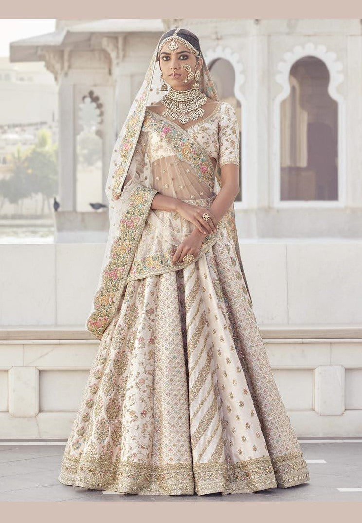 Off-White Color Wedding Lehenga Choli