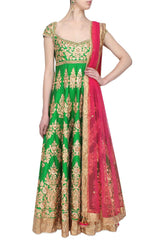 Green Gotta Patti Anarkali