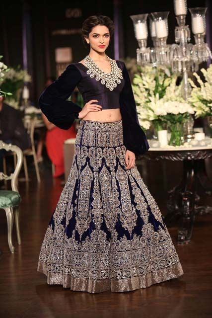 Deep Blue Color Wedding Lehenga