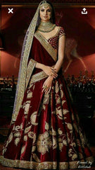 Maroon Color Velvet Lehenga Choli