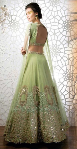 Olive Green lehenga choli – Panache Haute Couture