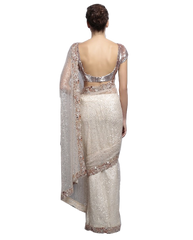 Ivory color designer saree with sequin work