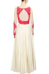 Ivory colour floor length