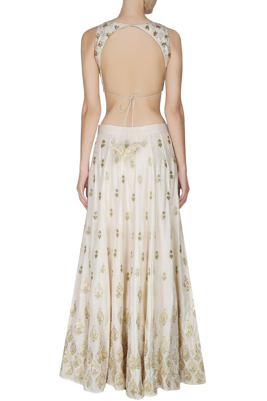 Ivory lehenga choli with gold embroidery