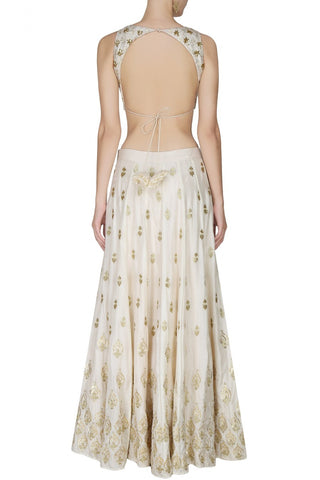 Ivory lehenga choli with gold embroidery