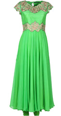 Light green color long anarkali