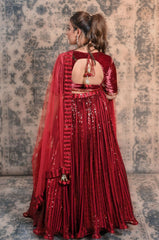 Maroon Colour Sequins Lehenga